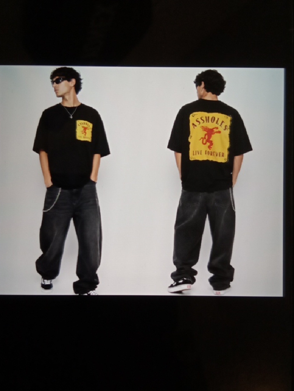 Black Graphic Pocket-Print Men's T-Shirt Streetwear Shock Statement Tee Mens XXL